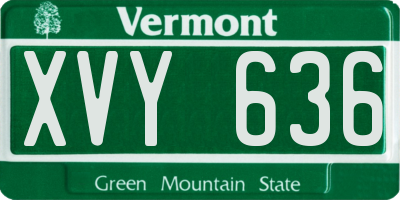 VT license plate XVY636