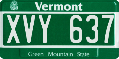 VT license plate XVY637