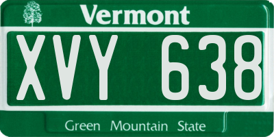 VT license plate XVY638