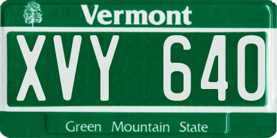 VT license plate XVY640