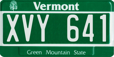 VT license plate XVY641