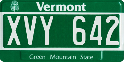 VT license plate XVY642