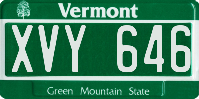 VT license plate XVY646