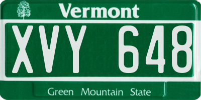 VT license plate XVY648