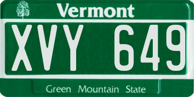 VT license plate XVY649