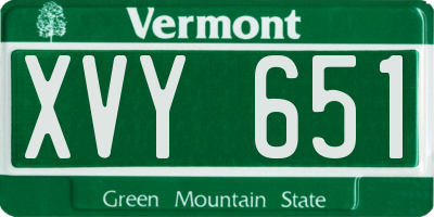 VT license plate XVY651