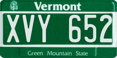 VT license plate XVY652