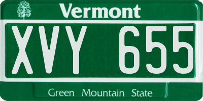 VT license plate XVY655