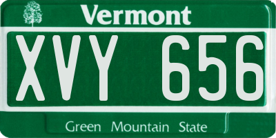 VT license plate XVY656