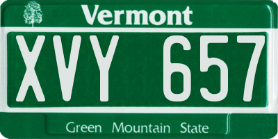 VT license plate XVY657