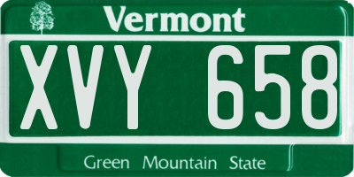 VT license plate XVY658