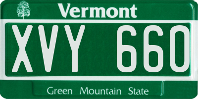 VT license plate XVY660