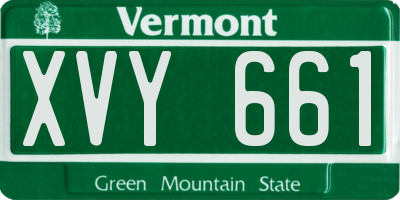 VT license plate XVY661