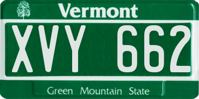 VT license plate XVY662