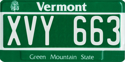 VT license plate XVY663