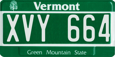 VT license plate XVY664
