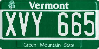 VT license plate XVY665