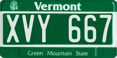 VT license plate XVY667