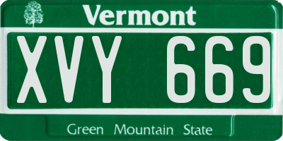 VT license plate XVY669