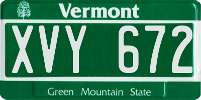 VT license plate XVY672
