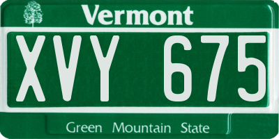 VT license plate XVY675