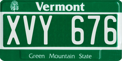 VT license plate XVY676