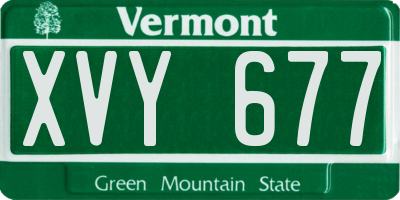 VT license plate XVY677