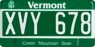 VT license plate XVY678