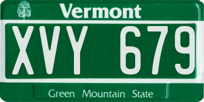 VT license plate XVY679