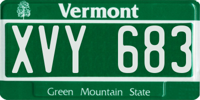 VT license plate XVY683