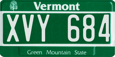 VT license plate XVY684