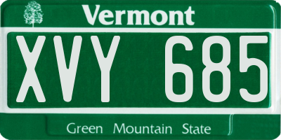 VT license plate XVY685