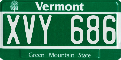 VT license plate XVY686