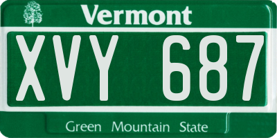 VT license plate XVY687