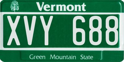 VT license plate XVY688
