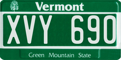 VT license plate XVY690