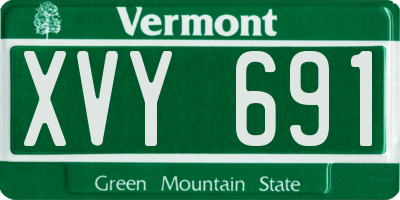 VT license plate XVY691
