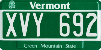 VT license plate XVY692