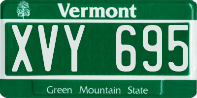 VT license plate XVY695