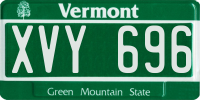 VT license plate XVY696