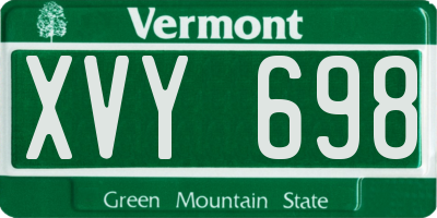 VT license plate XVY698