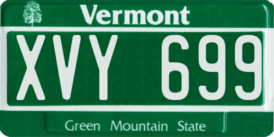 VT license plate XVY699