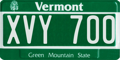VT license plate XVY700