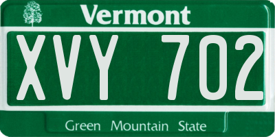 VT license plate XVY702