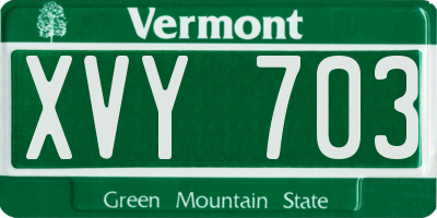 VT license plate XVY703