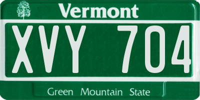 VT license plate XVY704