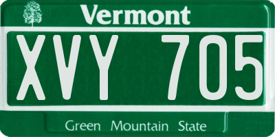 VT license plate XVY705