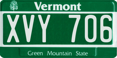 VT license plate XVY706