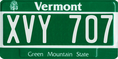 VT license plate XVY707