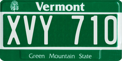 VT license plate XVY710